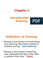Chapter 1 Introduction To Training