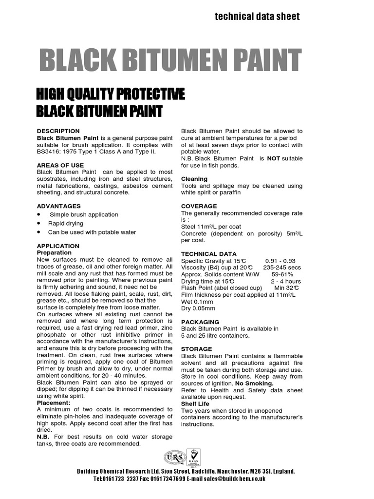 Black Bitumen Paint PDF Paint Rust