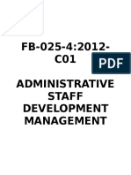 FB-025-4:2012-C01 Administrative Staff Development Management