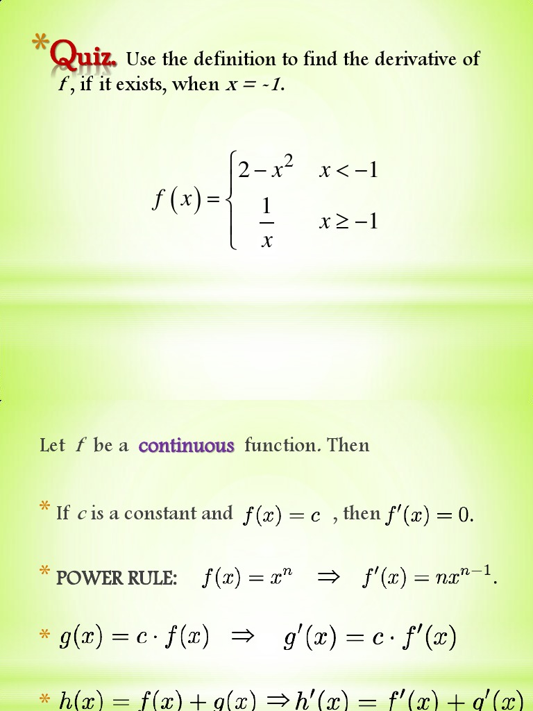 Derivatives and Differentiation Rules | PDF | Science & Mathematics