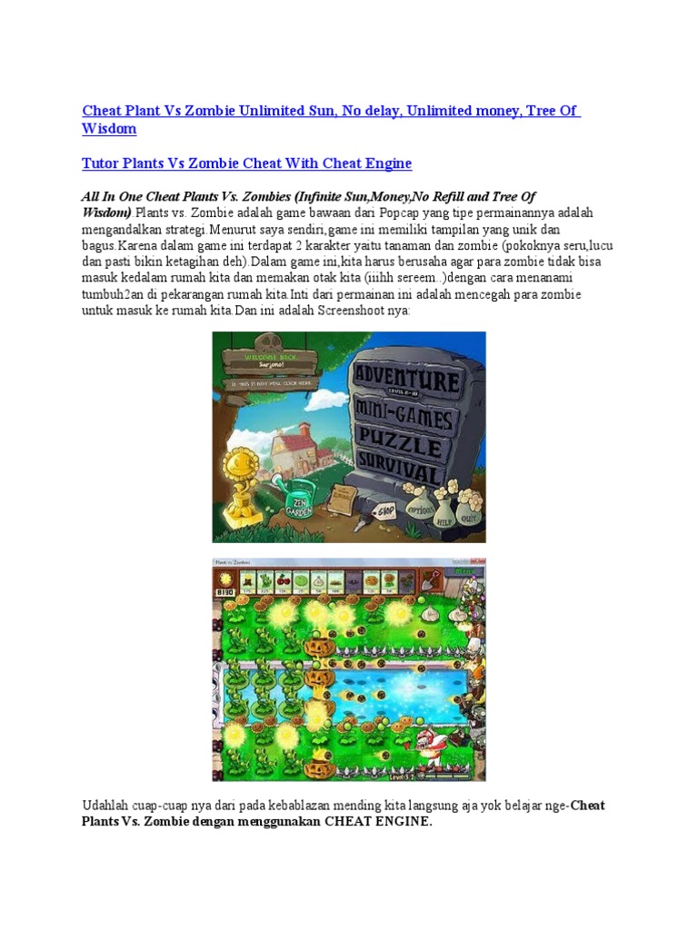 Cheat Plants vs. Zombies: Unlimited Sun | PDF | Rekreasi | Alam
