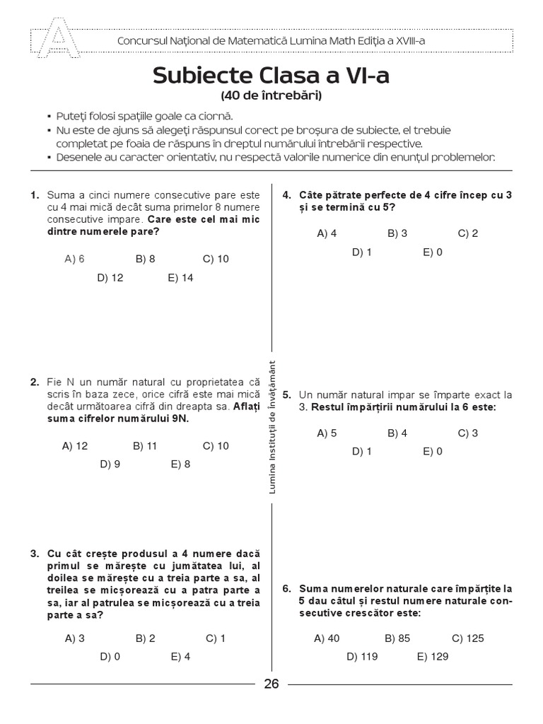 2014 Lumina Math PDF