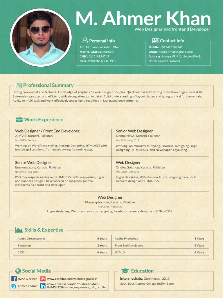 Web Designer & Frontend Developer Resume | PDF