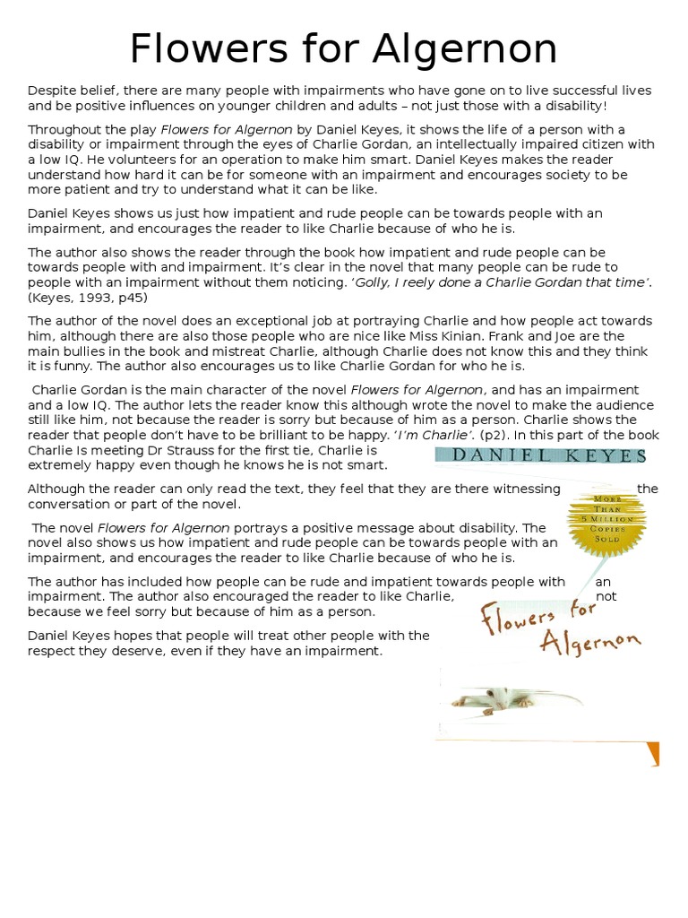 Flowers For Algernon PDF Novels