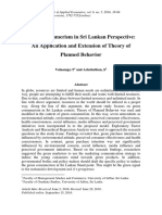 Green Consumerism in Sri Lankan Perspective an Application and Extension of Theory of Planned Behavior