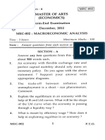 Master of Arts 7t, (Economics) Term-End Examination December, 2012 MEC 002: Macroeconomic Analysis