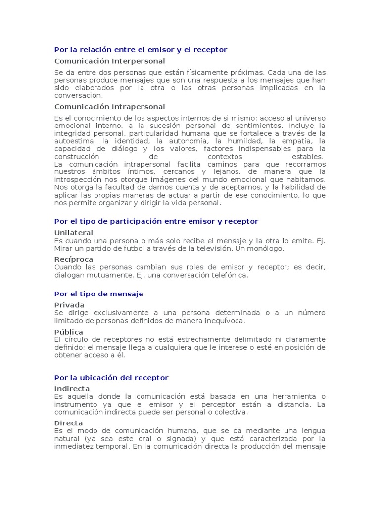 Comunicacion - Por La Relación Entre El Emisor y El Receptor