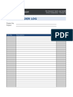 Excel Construction Project Management Template Change Order Log Template