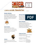 Third Grade Newsletter November