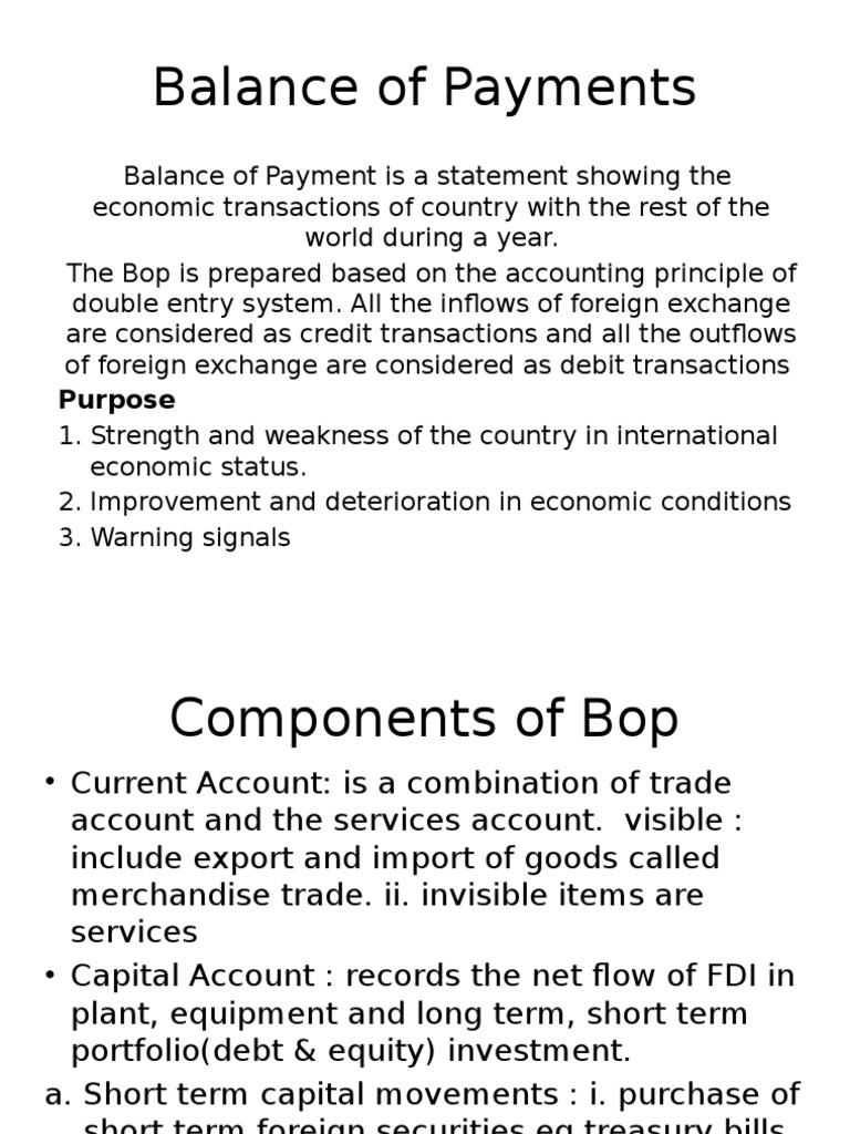An In-Depth Examination of Balance of Payments Components, Causes of
