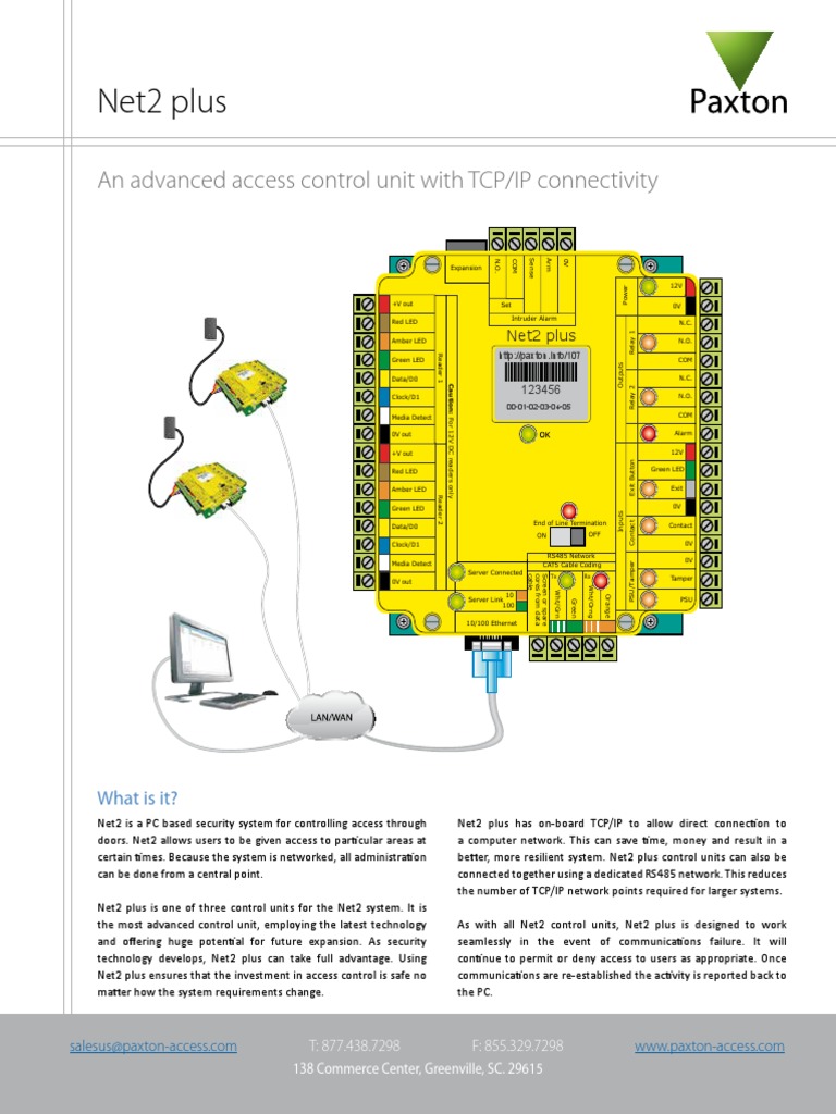 Paxton Controller PDF Access Control Computer Network