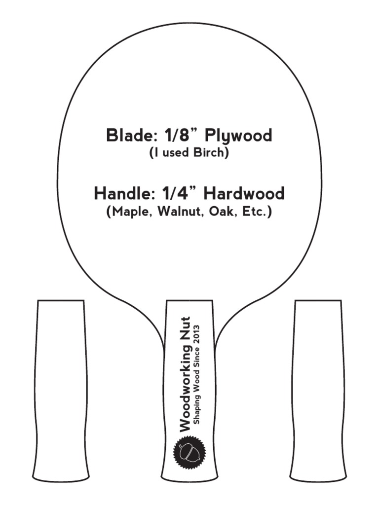 Ping Pong Paddle Template PDF