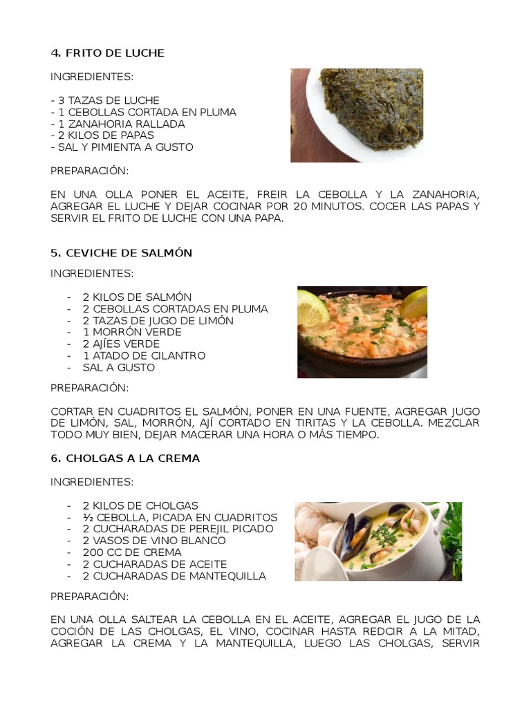 Recetas Típicas del Sur de Chile | PDF