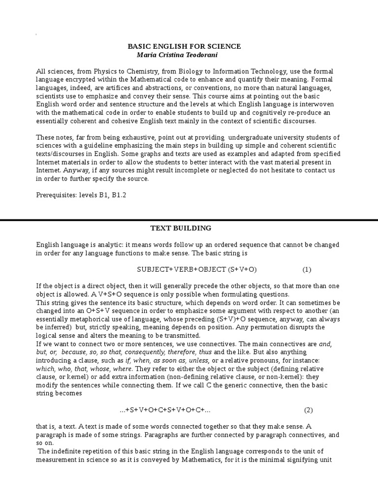 Building Scientific Texts in English | PDF | Slope | Function (Mathematics)
