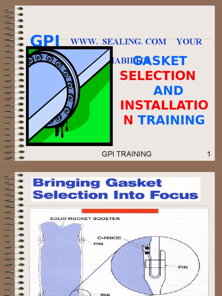 Gasket AND Training Selection Installatio N PDF