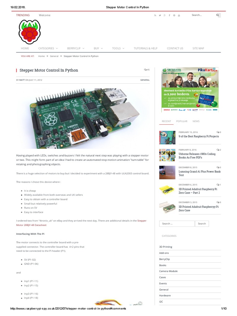 Stepper Motor Control in Python PDF
