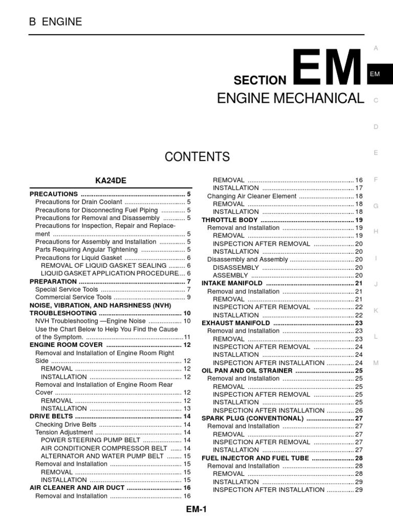 NISSAN URVAN.pdf | Belt (Mechanical) | Piston