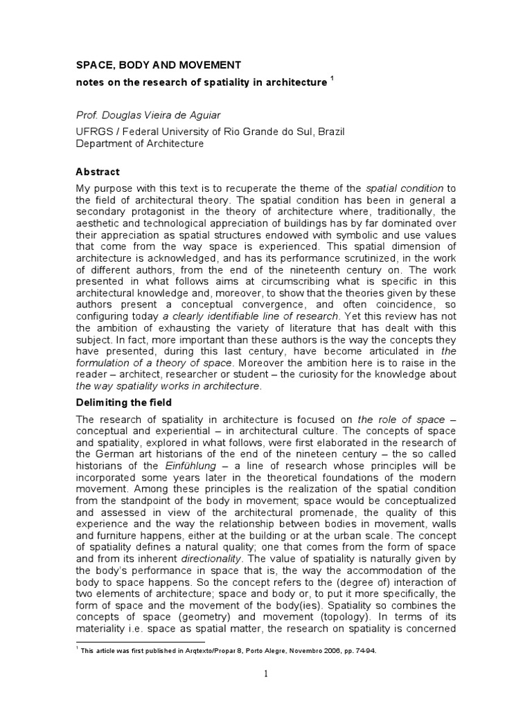 Understanding Spatiality in Architecture | PDF | Space | Concept