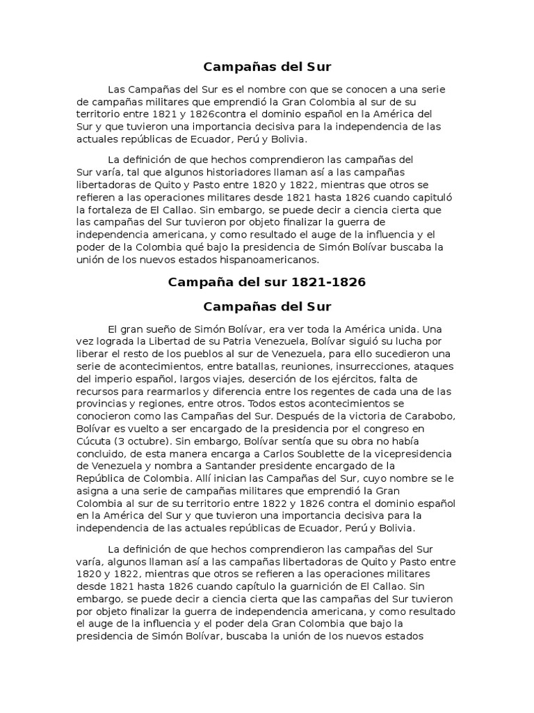 Campaña Del Sur