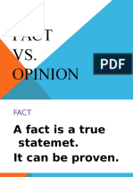 Fact VS. Opinion