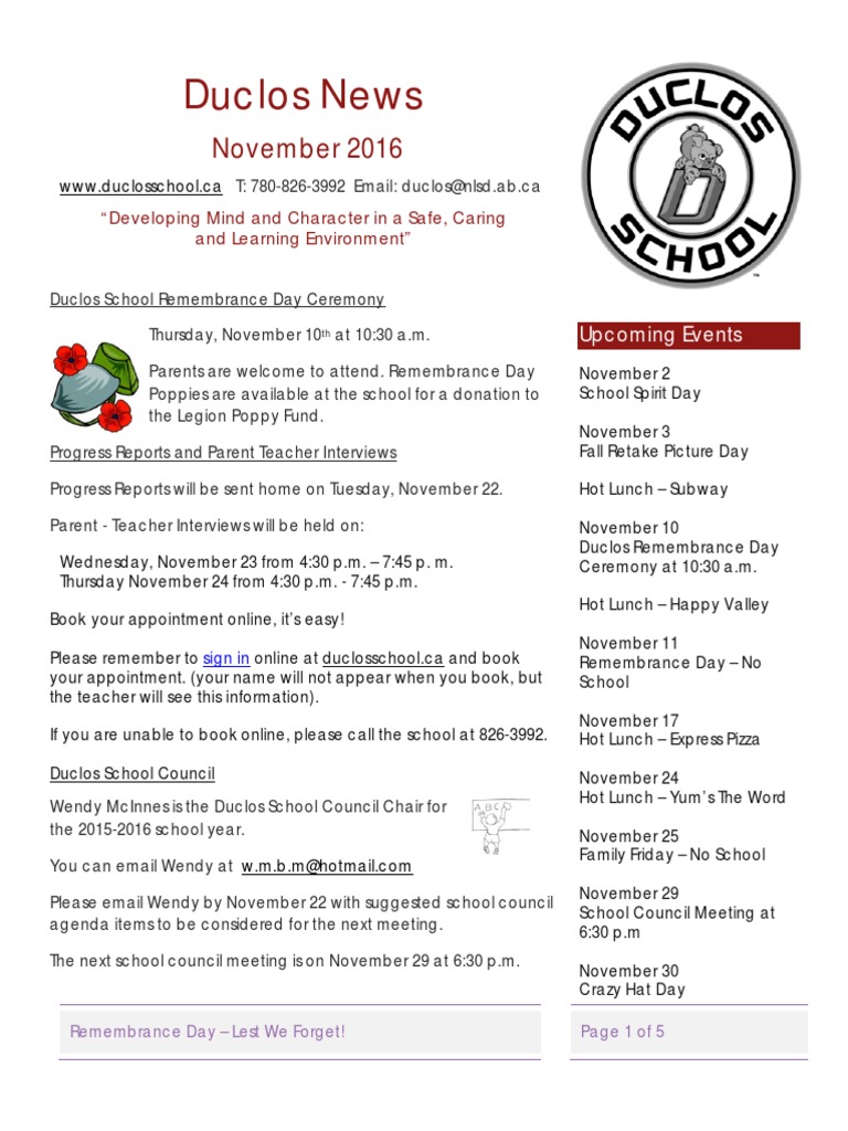 November 2016 Newsletter | PDF | Playground | Accessibility