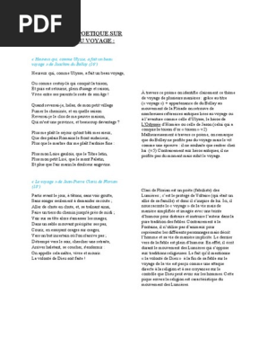 Anthologie Poetique Sur Le Theme Du Voyage Docx Fable Victor Hugo