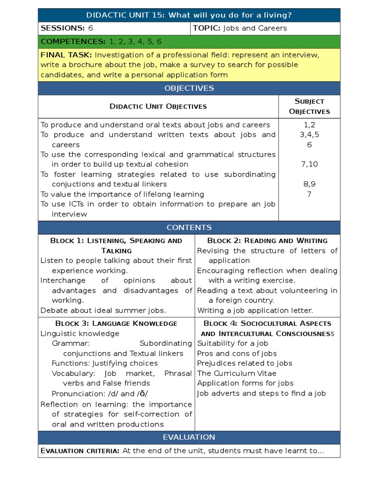 Didactic Unit Grammar Semiotics