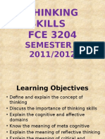 Thinking Skills FCE 3204: Semester 1 2011/2012