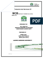 Report on Products And Services of MCB Pakistan