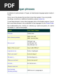 Tongan Phrases