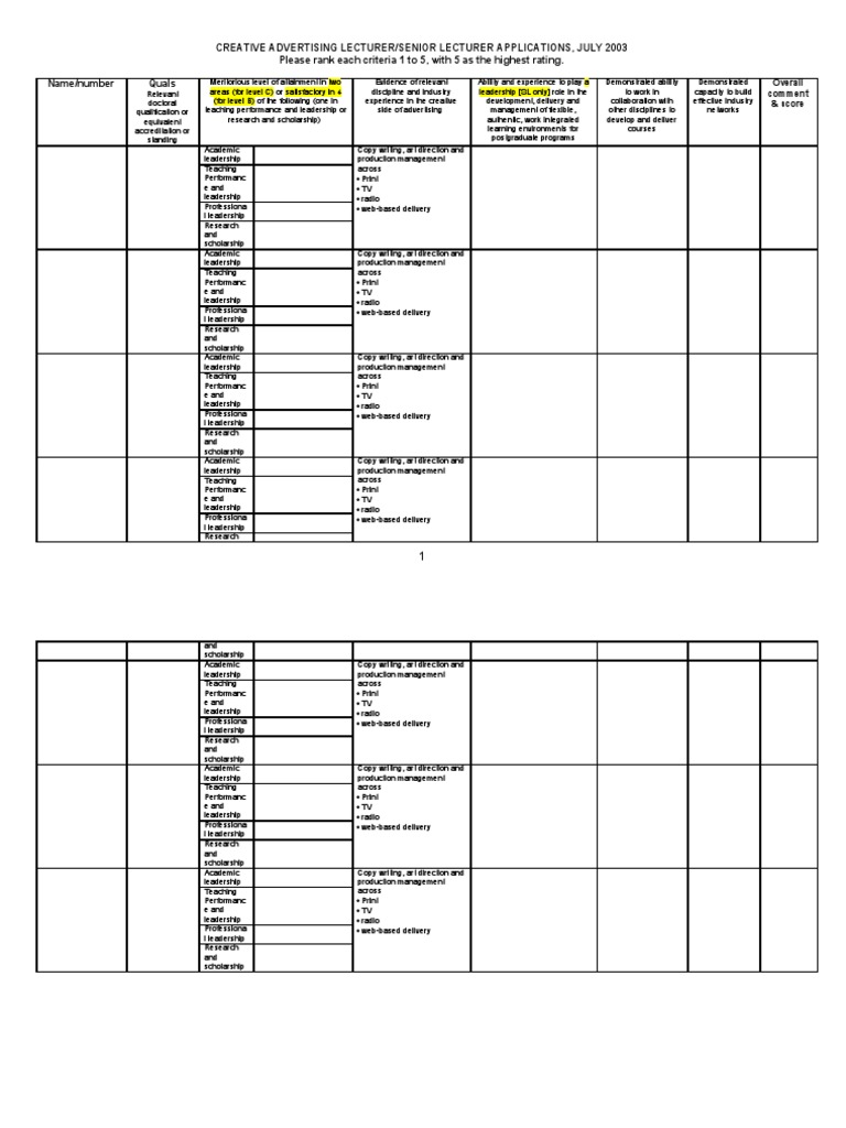 Creative Advertising Lecturer Application | PDF | Doctorate | Teachers
