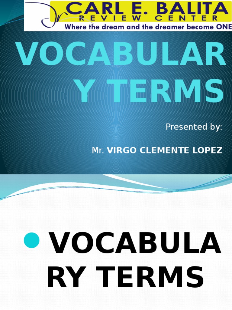 16 Vocabulary Terms | PDF