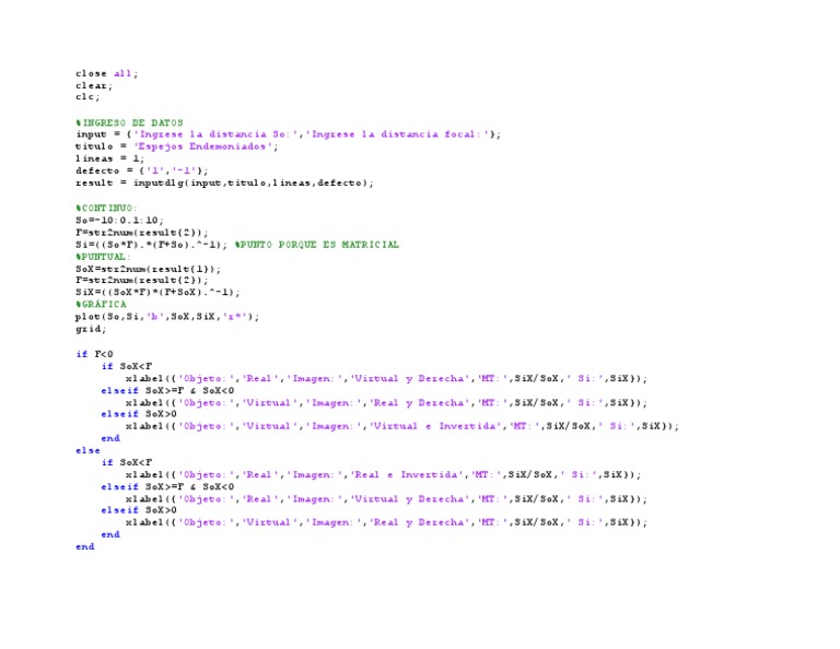 Análisis de Espejos Endemoniados en MATLAB | PDF