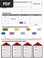 Ficha de verificação de Matemática