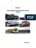 2011 Guide To Vehicle Weight and Dimension in Ontario