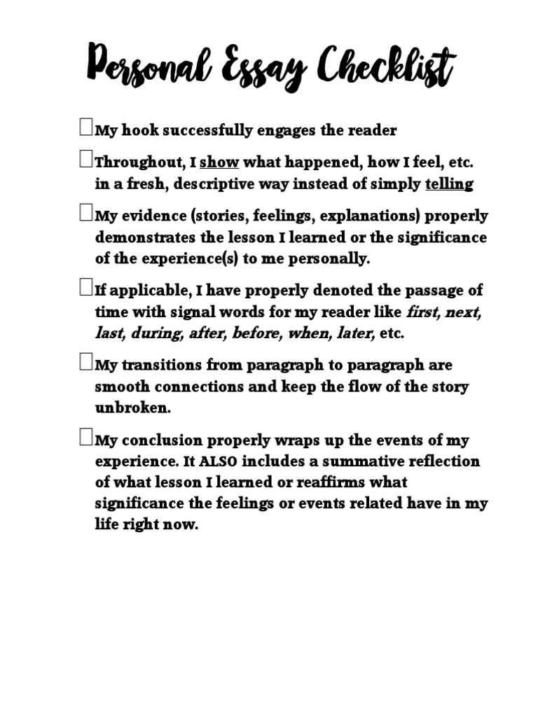 Essay on the time of my life