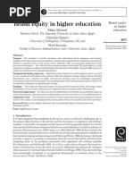 UAS-Brand Equity in Higher Education