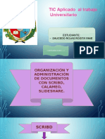 ORGANIZACIÓN Y ADMINISTRACIÓN DE DOCUMENTOS CON SCRIBD, CALAMÉO, SLIDESHARE.