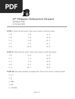 18th PMO Qualifying Stage Answers PDF