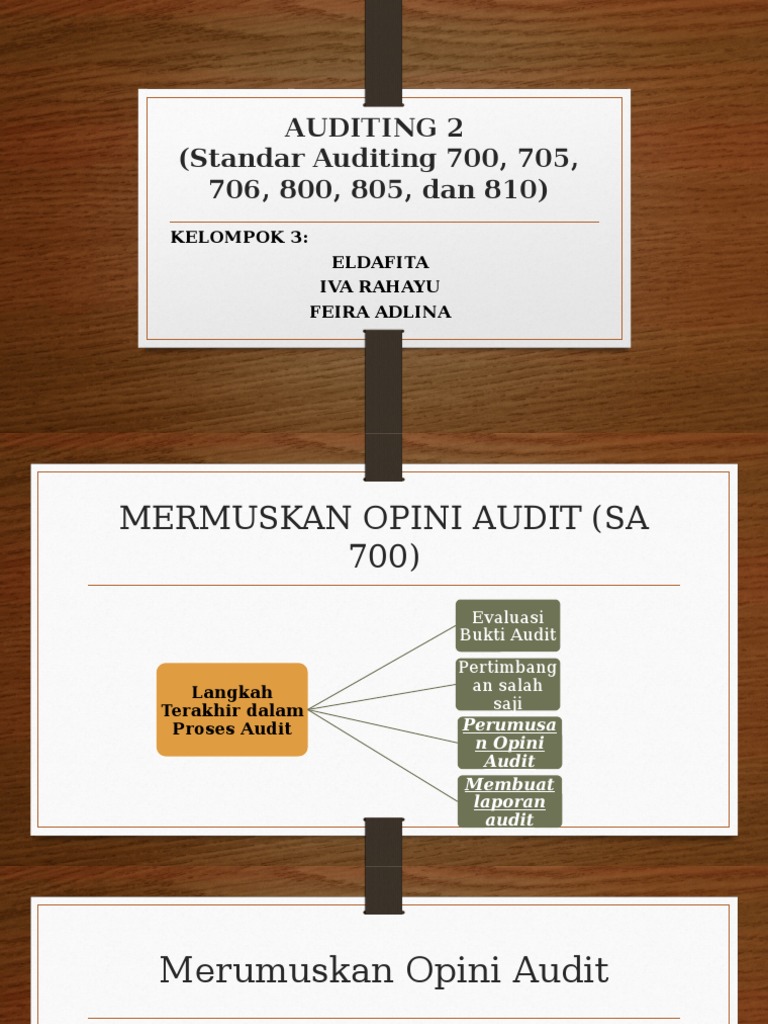 Merumuskan Opini Audit dan Standar SA | PDF
