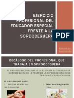 Ejercicio Profesional Del Educador Especial Frente A La Sordocegura