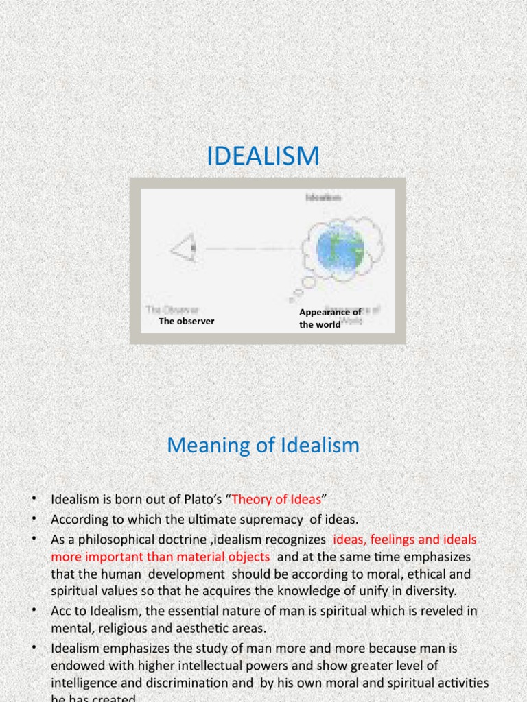 Idealism: The Observer Appearance of The World | PDF | Idealism | Idea