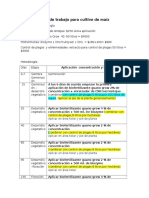 Plan de Trabajo para Cultivo de Maíz