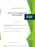 Programming in Java: UNIT-3 (GUI Designing and Event Handling)