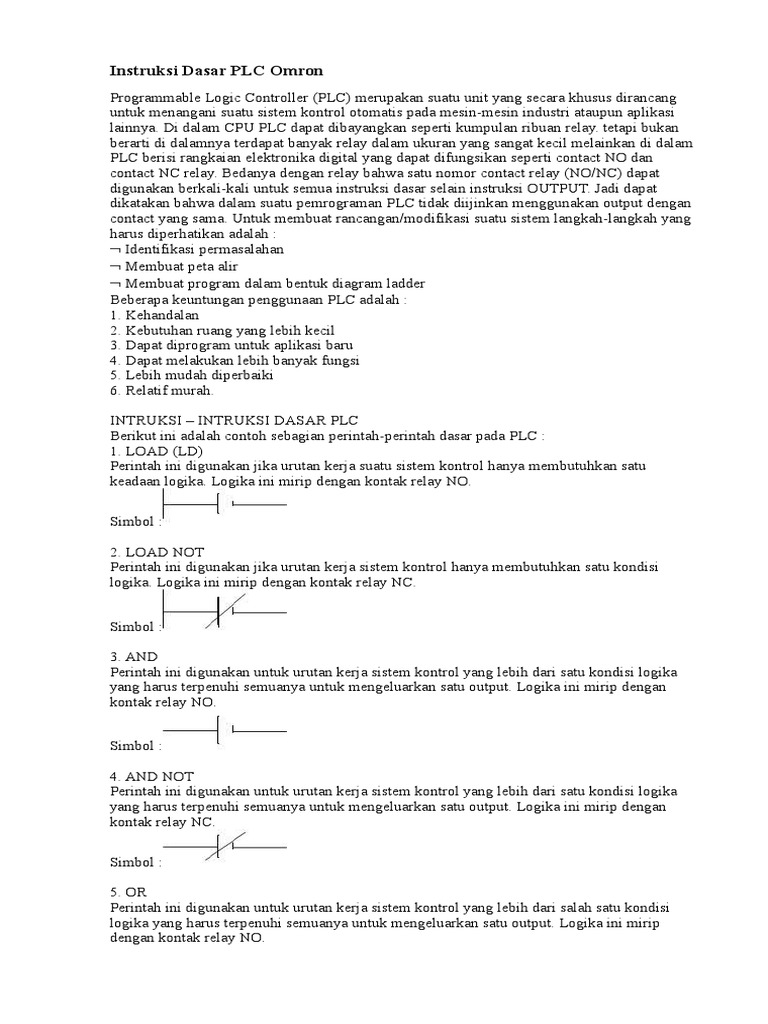 Instruksi Dasar Pemrograman PLC Omron | PDF | Metode & Bahan Ajar ...