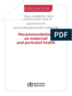 Guidelines Recommendations Maternal Health