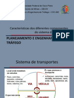 Características dos componentes do sistema de transporte