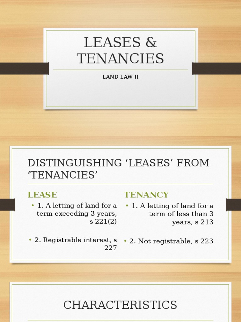 Malaysian Land Law - Leases & Tenancies | Lease ...