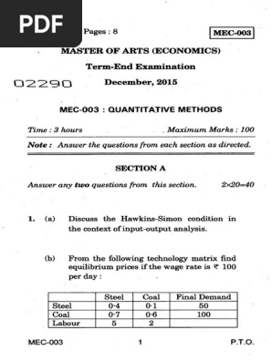 Mec 003 Economic Equilibrium Statistical Hypothesis Testing