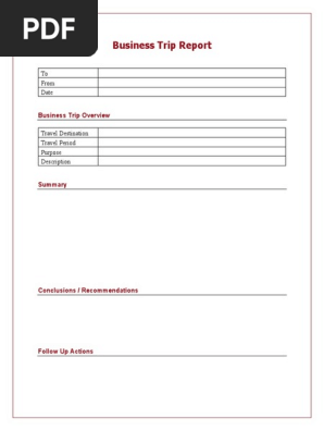 Business Trip Report Template
